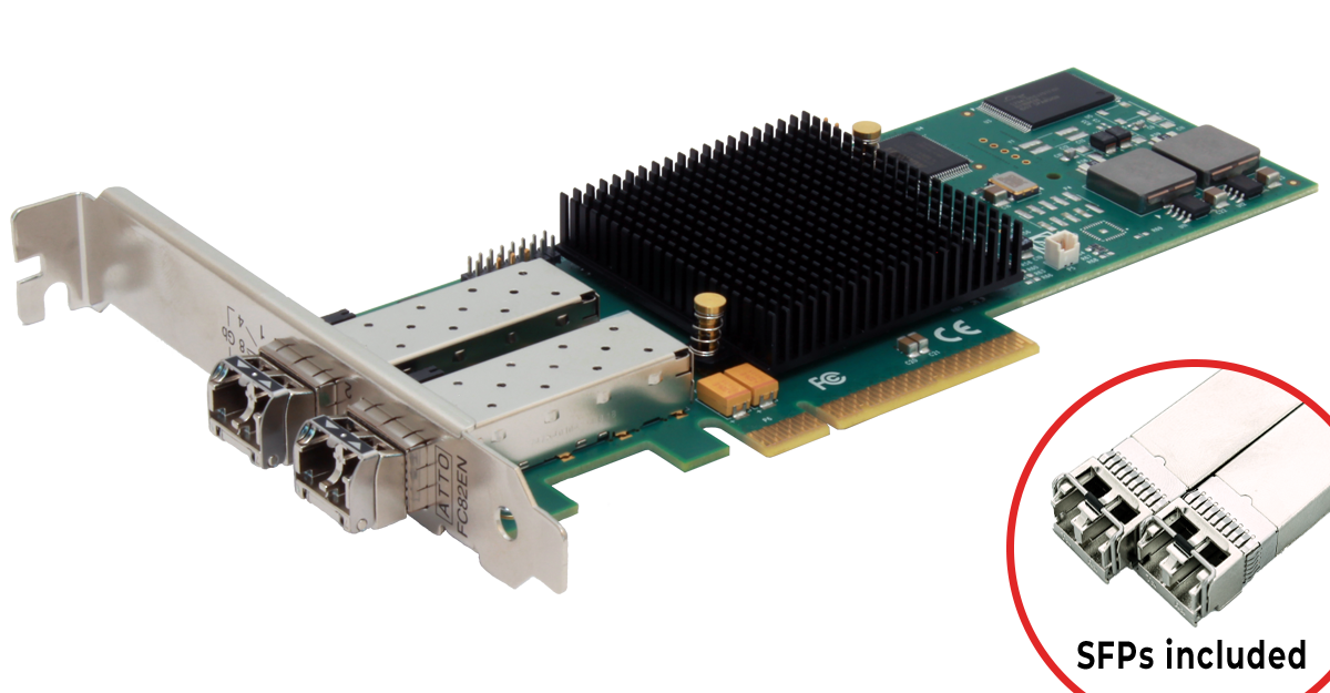 8Gb Celerity (model 82EN) Dual-Port Fibre Channel Adapter (SFPs