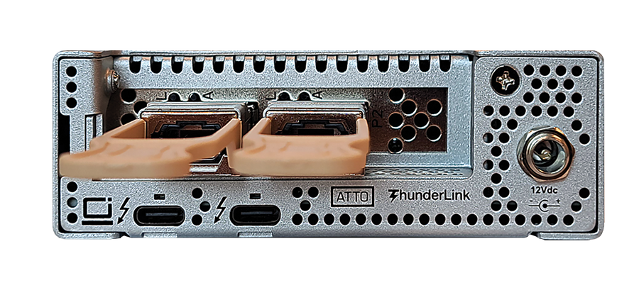 ThunderLink (UK model 5102) Dual-Port Thunderbolt™ 5 to QSFP28 LC optical 100Gb Ethernet Adapter