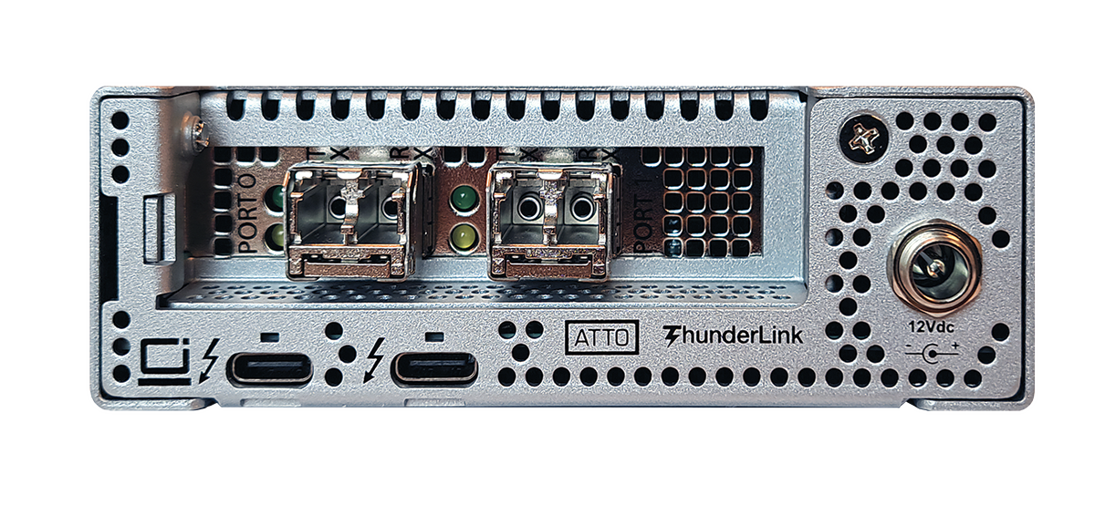 ThunderLink (UK model 5252) Dual-Port Thunderbolt™ 5 to SFP28 LC optical 25Gb Ethernet Adapter