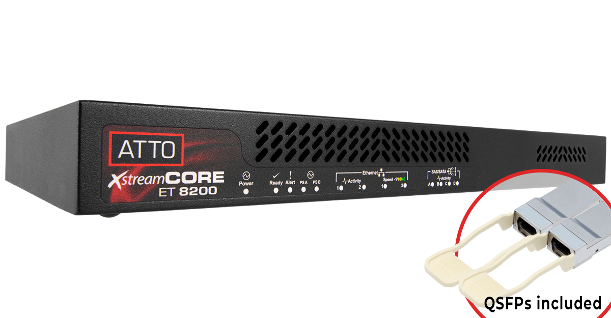 XstreamCORE 8200 Dual-Port 40Gb Ethernet to 16-port 12Gb SAS/SATA intelligent Bridge (supports all storage media)