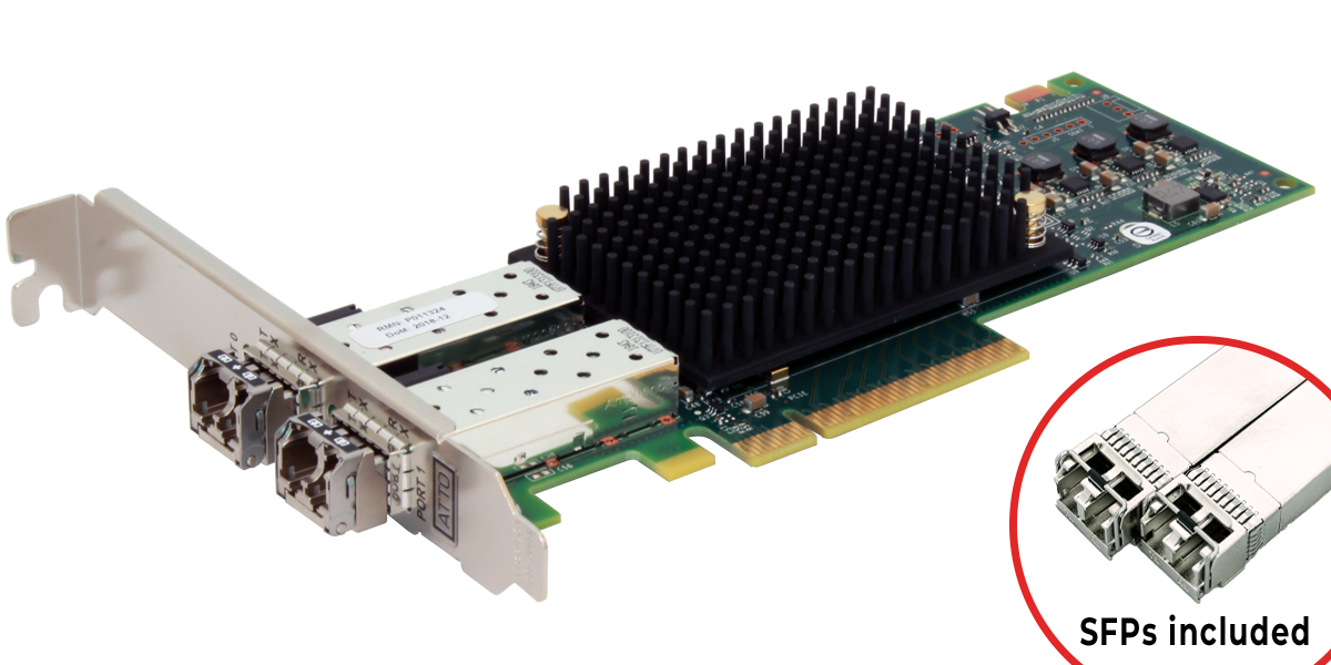32Gb Celerity (model 322E) Dual-Port Gen 6 Fibre Channel Adapter (SFPs included)
