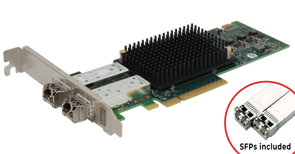 64Gb Celerity (model 642E) Dual-Port Gen 7 Fibre Channel Adapter (SFPs included)