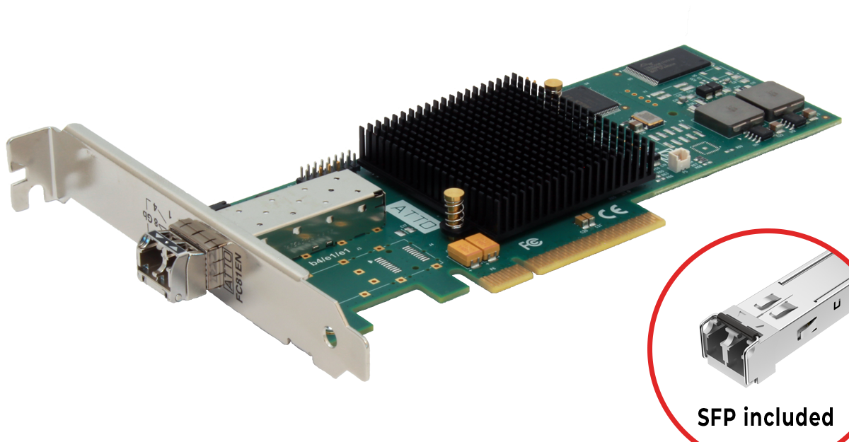 8Gb Celerity (model 81EN) Single-Port Fibre Channel Adapter (SFP included)
