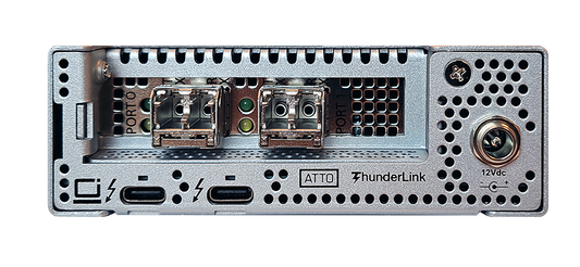 ThunderLink (model 5642) Dual-Port Thunderbolt™ 5 to  SFP+ optical dual-port 64Gb Fibre Channel Adapter