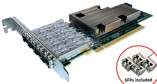25Gb FastFrame 4 (model N424) Quad-Port Ethernet SmartNIC (SFP28 included)