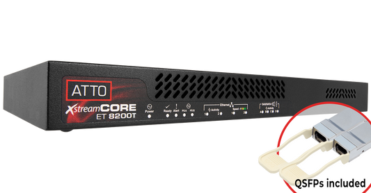 XstreamCORE 8200T Dual-Port 40Gb Ethernet to 16-port 12Gb SAS/SATA intelligent Bridge (supports tape storage media only)