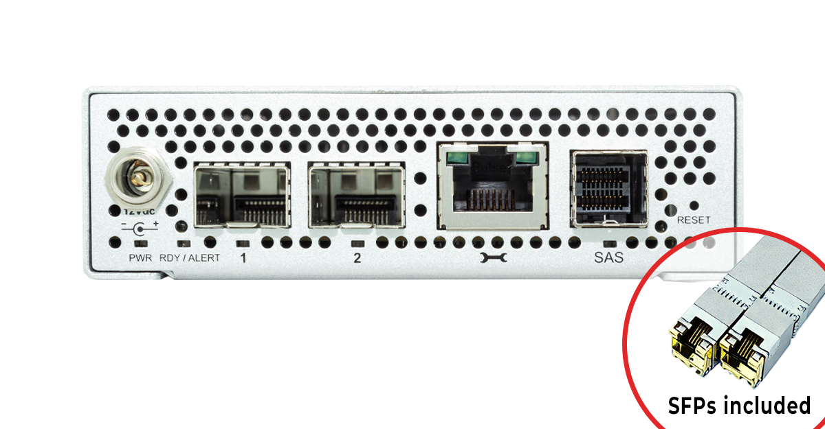XstreamCORE 8100-TN0 Dual-Port 10Gb Ethernet to 4-port 12Gb SAS intelligent Bridge (supports tape storage media only)