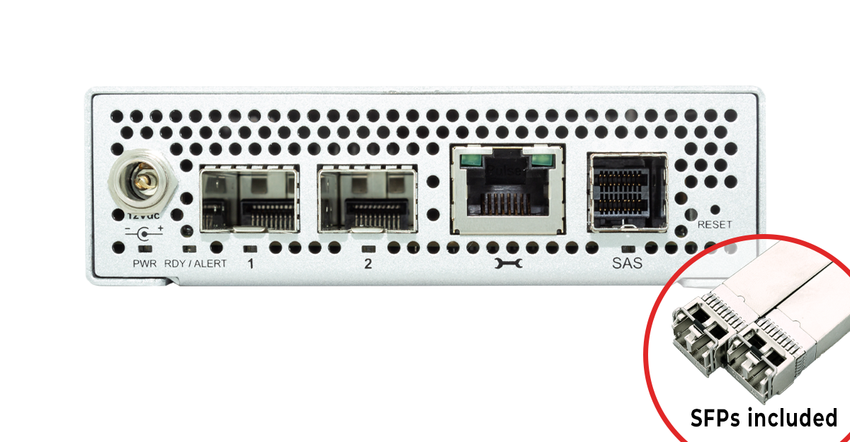 XstreamCORE 8100-TS0 Dual-Port 10Gb Ethernet to 4-port 12Gb SAS intelligent Bridge (supports tape storage media only)